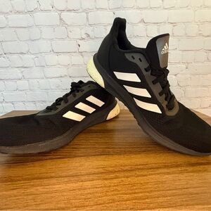 Adidas Boost Black Sneakers with White Stripes
